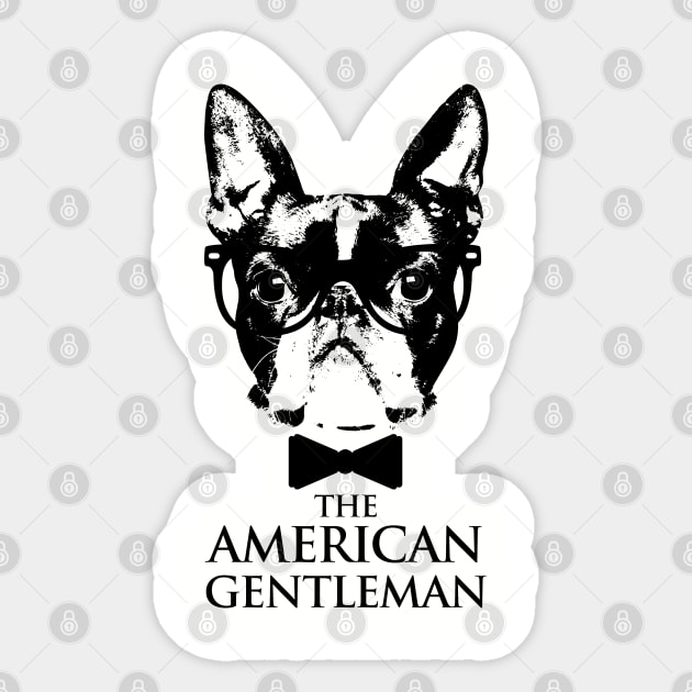 Boston Terrier  - The American Gentleman Sticker by Nartissima